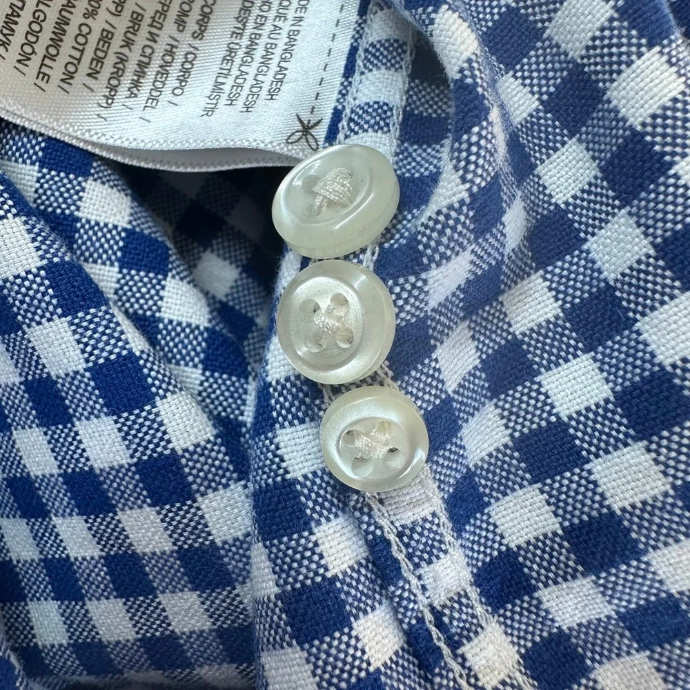 Polo Ralph Lauren Mens XL Classic Fit Gingham Button Down Shirt Blue White Cotto